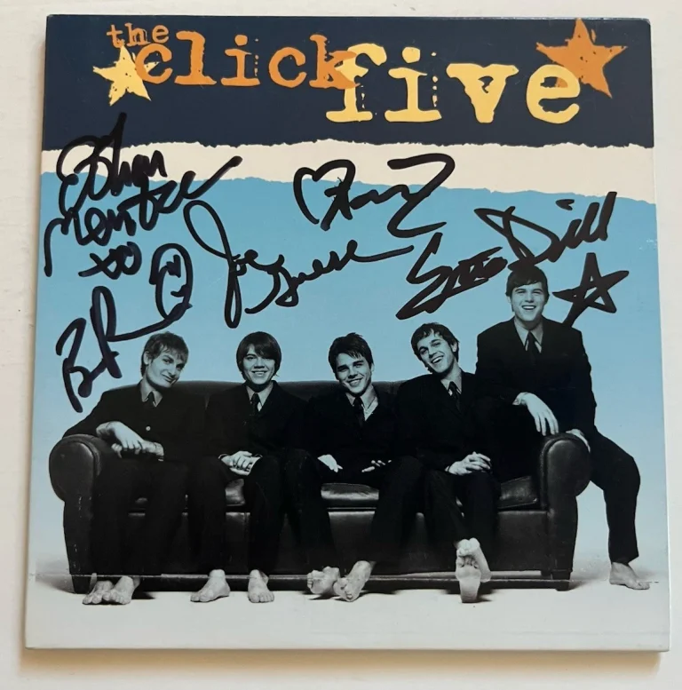 The Click 5 Band Signed Autographed CD Sleeve Beckett Guaranteed