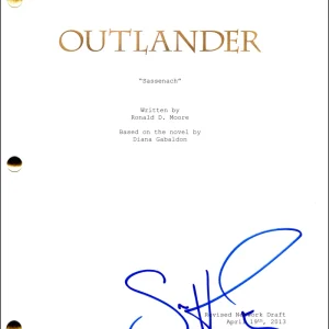 Sam Heughan Signed Autograph Outlander Script Screenplay - Jamie Fraser JSA COA