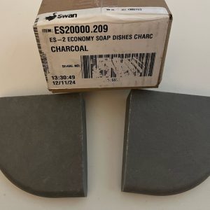 Swan ES20000.209 ES-2 Solid Corner Soap Dish Limestone Charcoal Gray B6