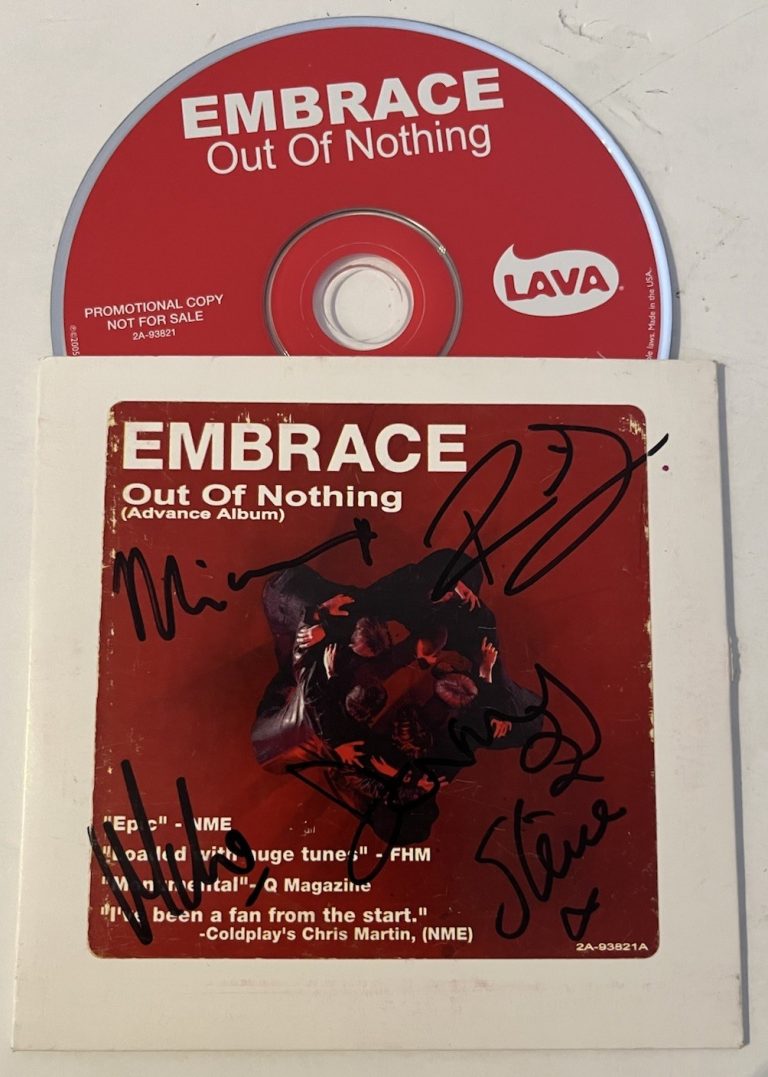 Embrace Out Of Nothing Band Signed Autographed CD Book BAS Guaranteed