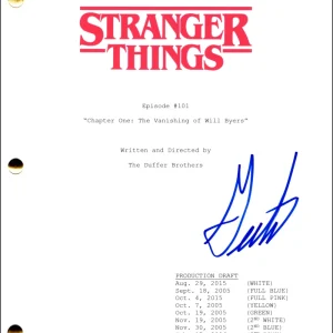 Gaten Matarazzo Signed Autograph Stranger Things Pilot Script - Dustin Henderson