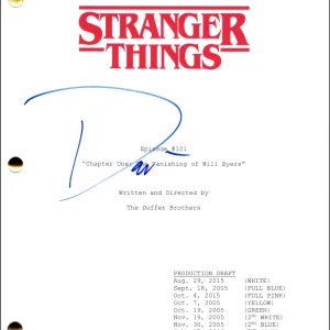 David Harbour Signed Autograph Stranger Things Pilot Script Screenplay - JSA COA