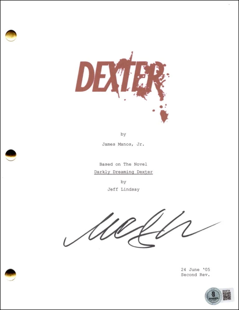 Michael C Hall Signed Autograph Dexter Full Pilot Script Screenplay  Beckett COA