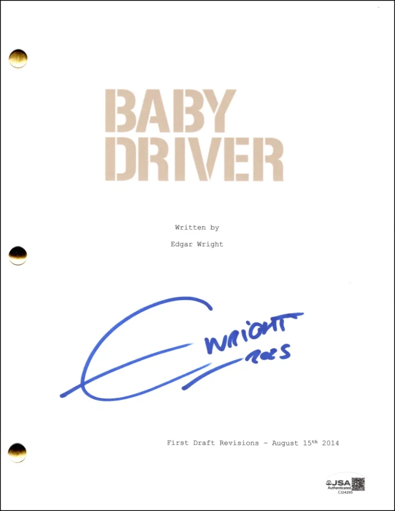 Edgar Wright Signed Autograph Baby Driver Full Movie Script Screenplay JSA COA