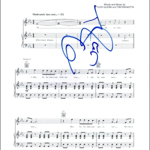 Tyler Glenn Neon Trees Signed Autograph Everybody Talks Sheet Music Picture Show