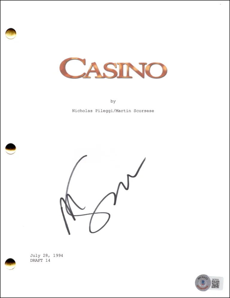 Martin Scorsese Signed Autograph Casino Full Movie Script Screenplay Beckett COA