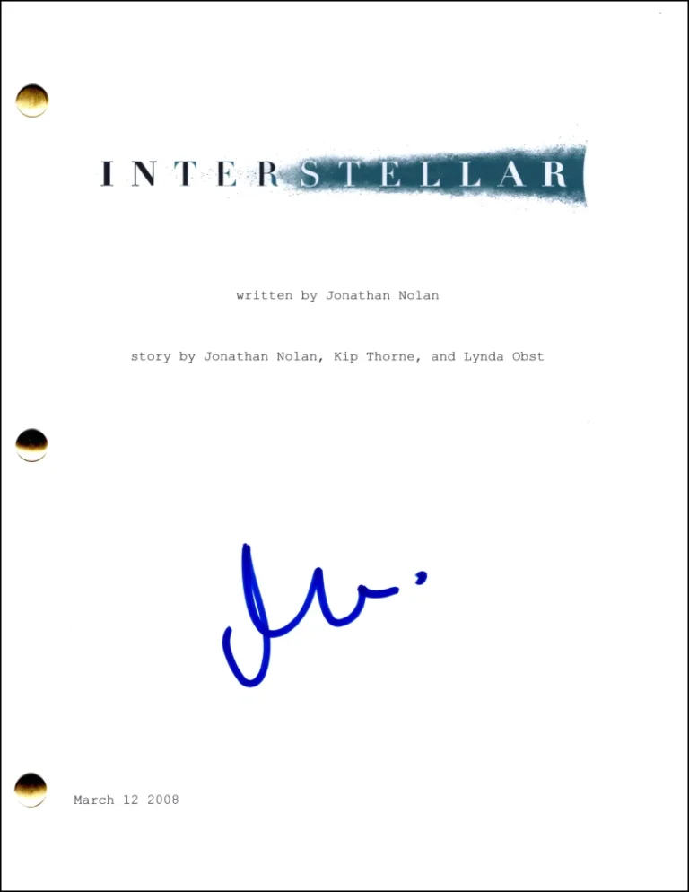 Matt Damon Signed Autograph Interstellar Full Movie Script Screenplay