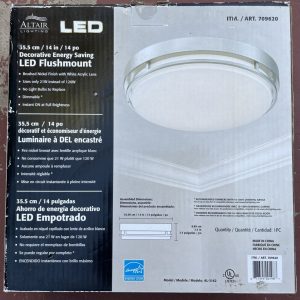 Altair Lighting LED 14 inch Flushmount Dimmable Light Fixture  Brushed Nickel