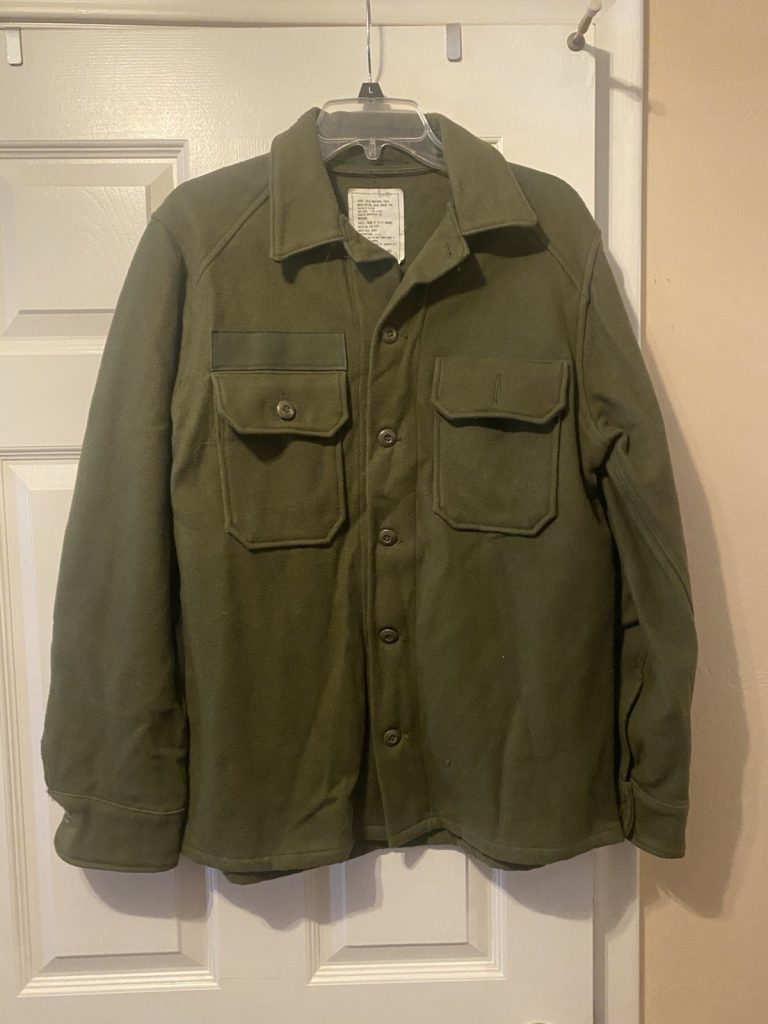 US Military Army Olive Green Cold Weather Wool Field Shirt M DLA100-81-C-3146
