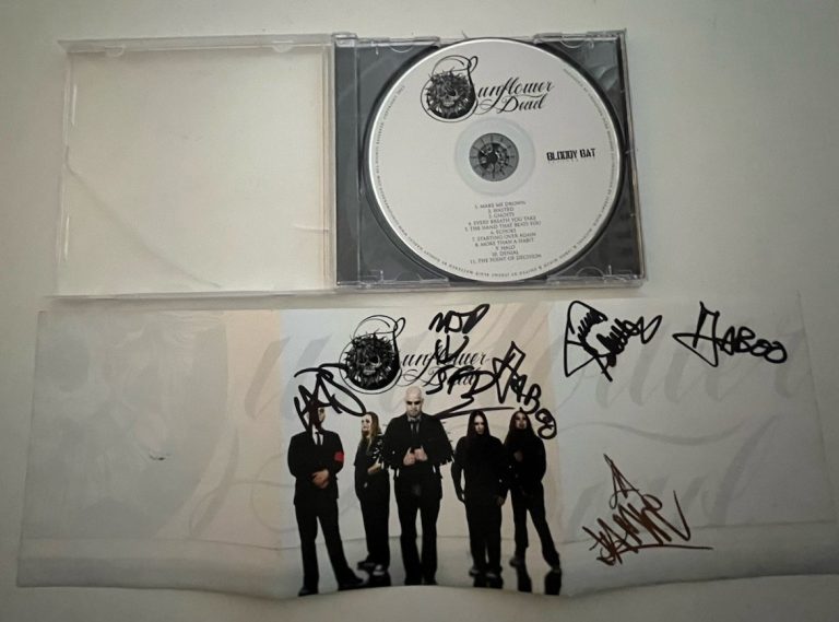 Sunflower Dead: Signed Artwork 5 AUTOGRAPHS nu metal hard rock band all members!