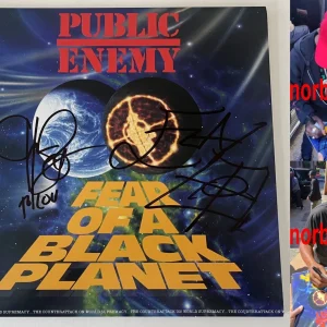 PUBLIC ENEMY SIGNED FEAR OF A BLACK PLANET VINYL ALBUM w/EXACT PROOF BECKETT COA