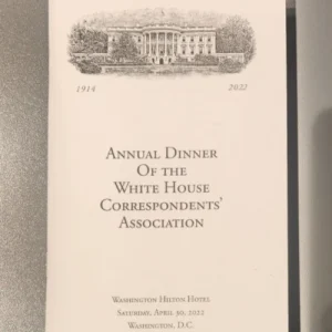 2022 White House Correspondents' Association Dinner Program Joe Biden WHCD