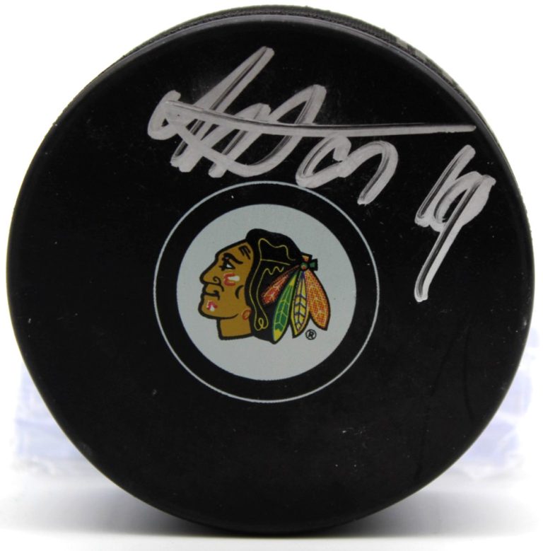 Anton Frondell Signed Chicago Blackhawks Hockey Puck w/Beckett BAS COA BT78247