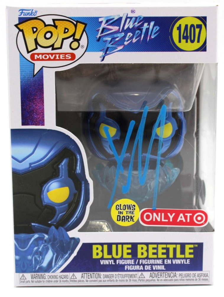 Xolo Mariduena Blue Beetle #1407 Signed Funko Pop w/Beckett COA BAS BV13307