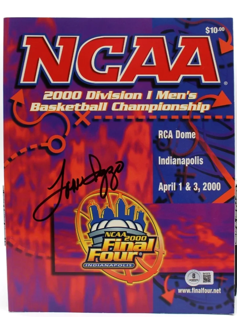 TOM IZZO SIGNED 2000 NCAA FINAL FOUR PROGRAM MICHIGAN STATE W/BECKETT BV13379 COLLECTIBLE MEMORABILIA
