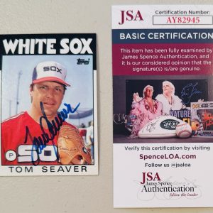 Tom Seaver Signed Autographed 1986 Topps Card #390 JSA Cert