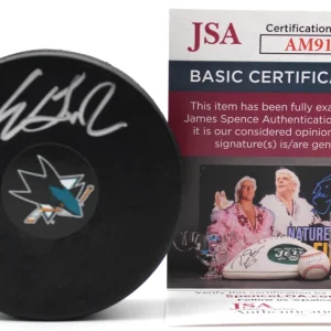 Will Smith Signed San Jose Sharks Hockey Logo Puck w/JSA COA AM91472