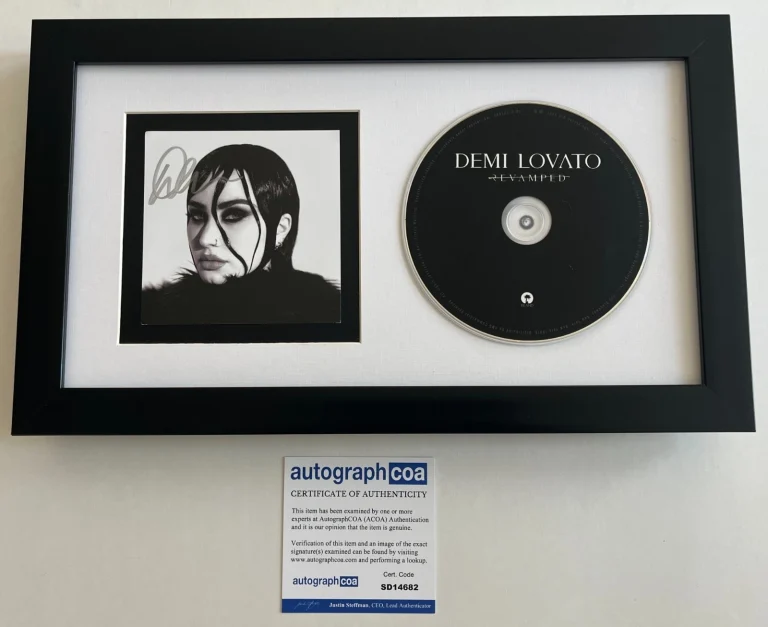 DEMI LOVATO SIGNED REVAMPED FRAMED & MATTED CD w/ AUTOGRAPH COA ACOA