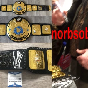 THE UNDERTAKER SIGNED ATTITUDE WWE WWF LEATHER BELT wEXACT PROOF BECKETT BAS COA