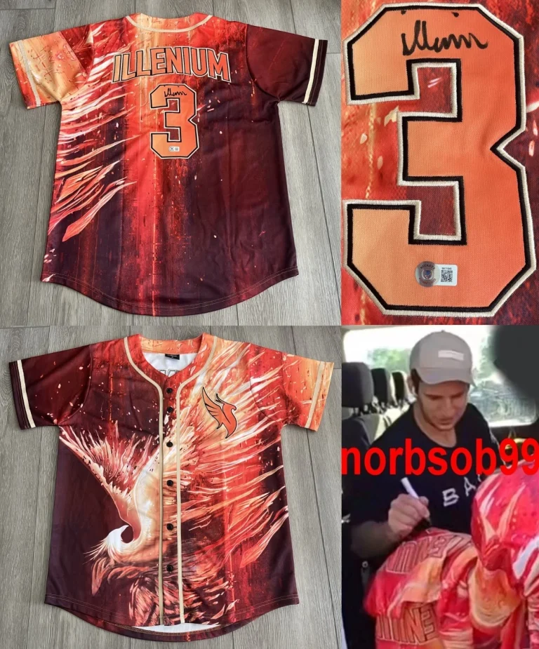 DJ ILLENIUM SIGNED FALLEN EMBERS BASEBALL JERSEY W/EXACT PROOF & BECKETT BAS COA COLLECTIBLE MEMORABILIA