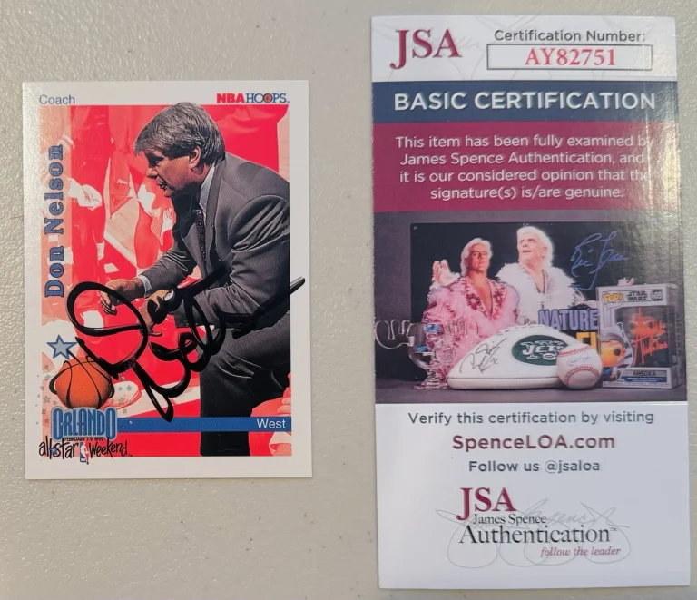 Don Nelson Signed Autographed 1992-93 Hoops Card #319 JSA Cert