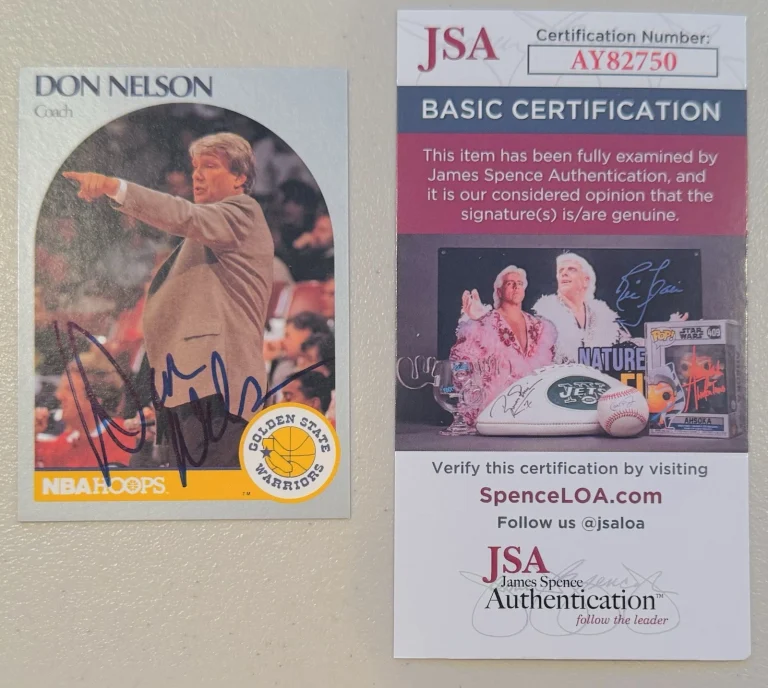 DON NELSON SIGNED AUTOGRAPHED 1990-91 HOOPS CARD #313 JSA CERT COLLECTIBLE MEMORABILIA