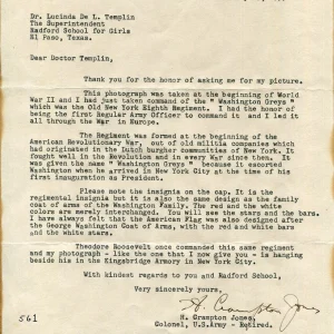 Colonel Henry Crampton Jones WWII WWI 258th Field Artillery Signed Autograph