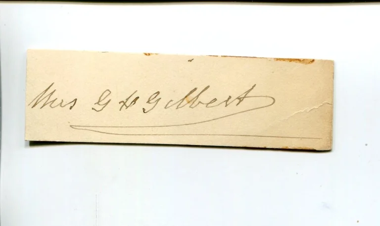 Mrs G.H. Ann Gilbert Early Stage Theater Actress Signed Autograph