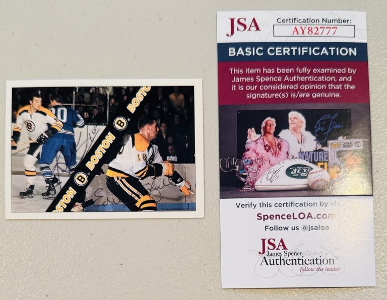 Ken Hodge & Ed Westfall Signed 1991-92 Ultimate Original Six Card #4 JSA Cert