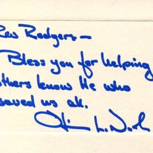 Oliver North USMC Marine Iran–Contra affair NRA President Signed Autograph Note