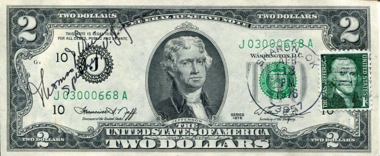 Tip O'Neill Speaker of the House Massachusetts Represen Signed Autograph $2 Bill