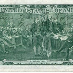 Mary Brooks Director of the United States Mint Signed Autograph $2 Bill Quote