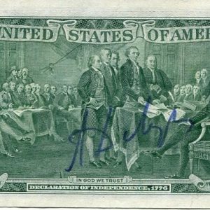 Anatoly Dobrynin Soviet Russian Ambassador To The US Signed Autograph $2 Bill