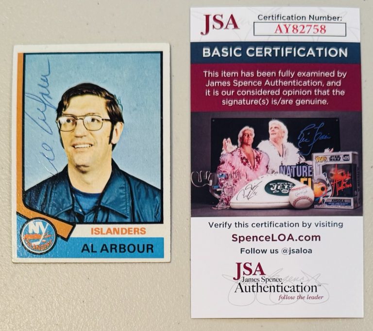 Al Arbour Signed Autographed 1974-75 Topps Card #91 JSA Cert NHL HOF