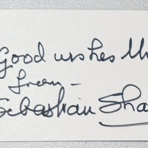 Sebastian Shaw Signed Autographed 3.25 x 5.5 Card JSA Cert Star Wars Darth Vader