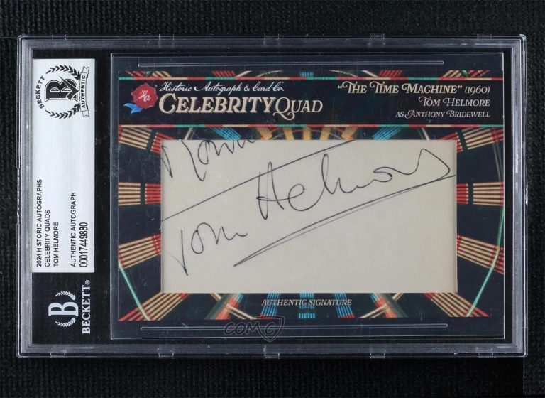 Tom Helmore Hitchcock Vertigo The Time Machine Signed Autograph BAS Beckett Slab