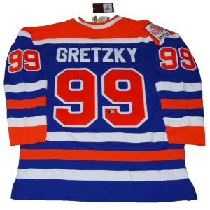WAYNE GRETZKY signed (EDMONTON OILERS) M&N hockey jersey BECKETT AE38964