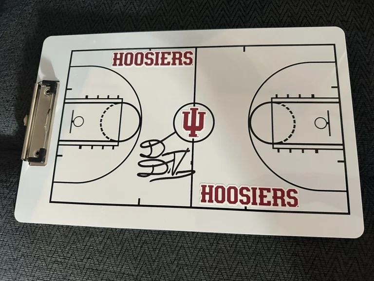 Coach Darian Devries Signed Basketball Clipboard Indiana Hoosiers IU