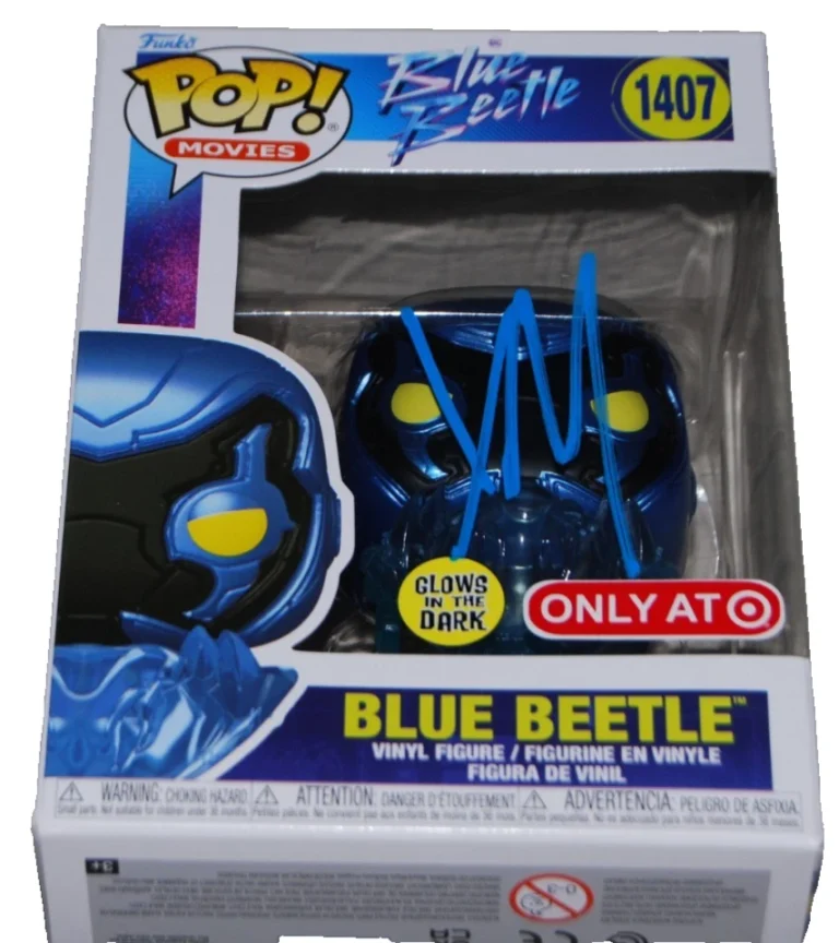 XOLO MARIDUENA signed (BLUE BEETLE) #1407 Glows Funko Pop BECKETT BAS BV13308