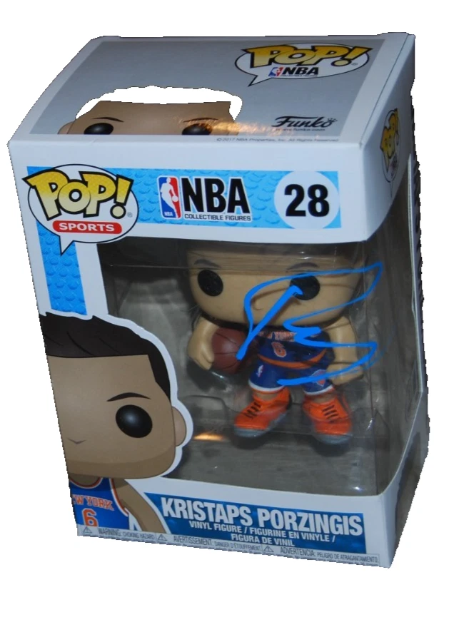 KRISTAPS PORZINGIS signed (NEW YORK KNICKS) Funko Pop #28 BECKETT BAS BV13272