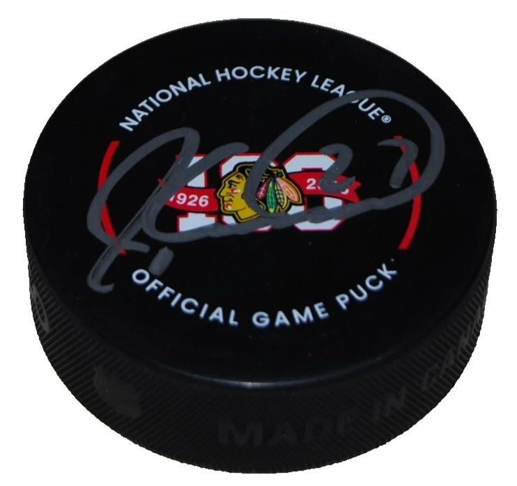 JEREMY ROENICK signed CHICAGO BLACKHAWKS 100th Anniversary puck BECKETT BV10226