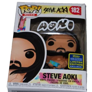 STEVE AOKI signed (Funko Pop Rocks) 2020 Convention #182 BECKETT BAS BV13309