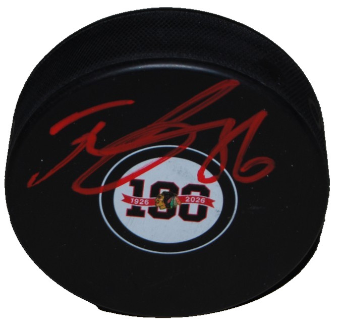 TEUVO TERAVAINEN signed CHICAGO BLACKHAWKS 100 Anniversary puck BECKETT BV10211