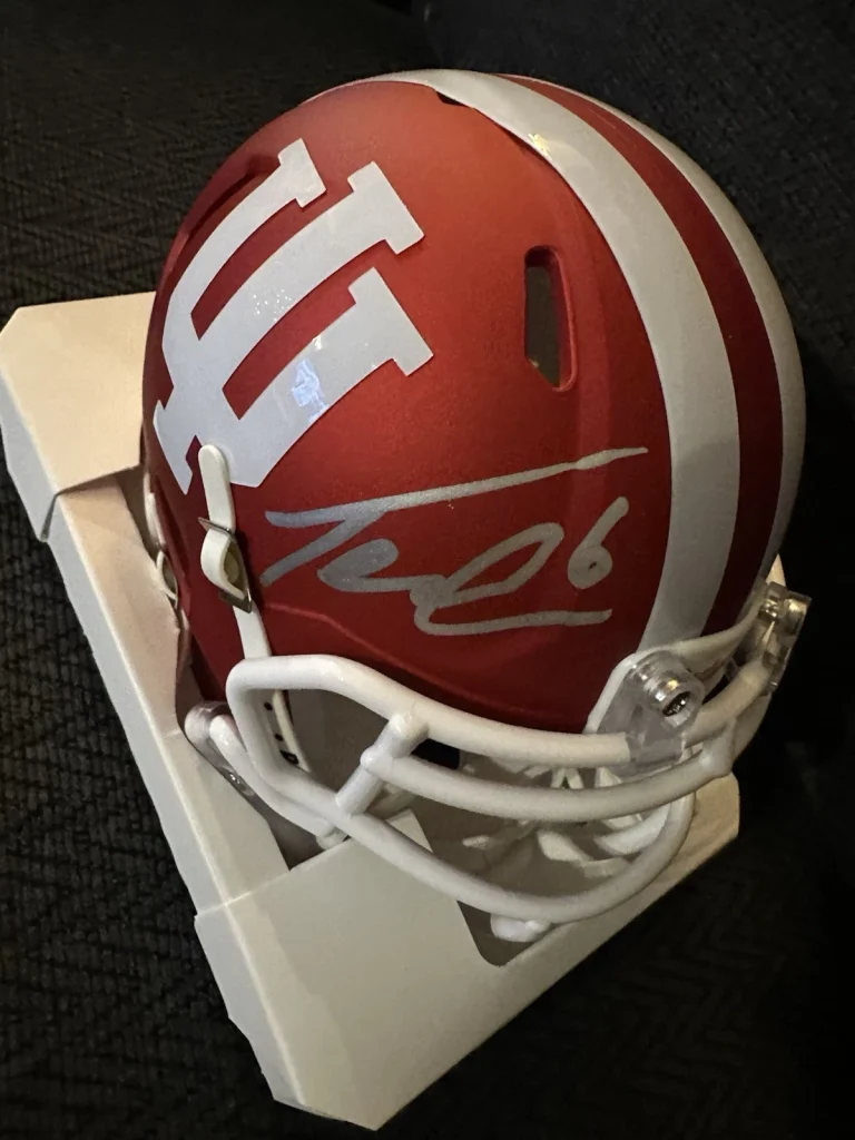 Tevin Coleman Signed Mini Helmet Indiana Hoosiers Autographed