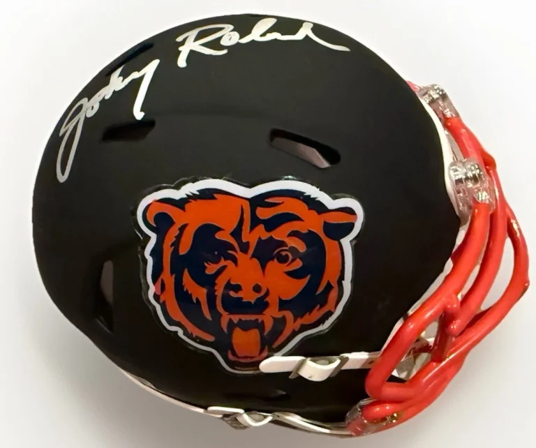 JOHNNY ROLAND signed (CHICAGO BEARS) mini football helmet BECKETT BAS BU41418