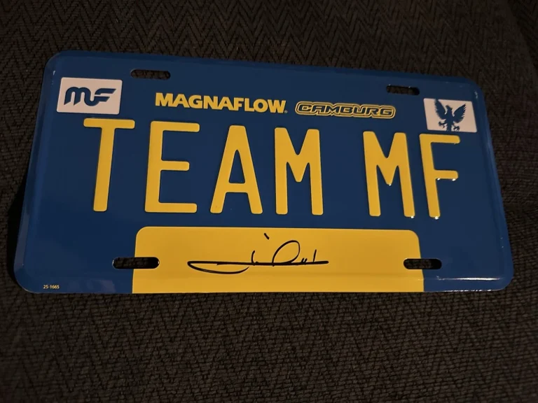 Mario Andretti Signed Vanity License Plate MagnaFlow 2025 Pri Trade Show
