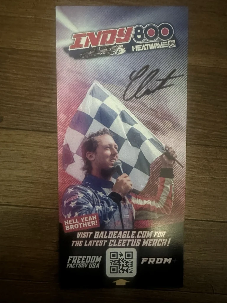 Cleetus McFarland Signed Indy 800 Entry List Autographed Indianapolis 2025