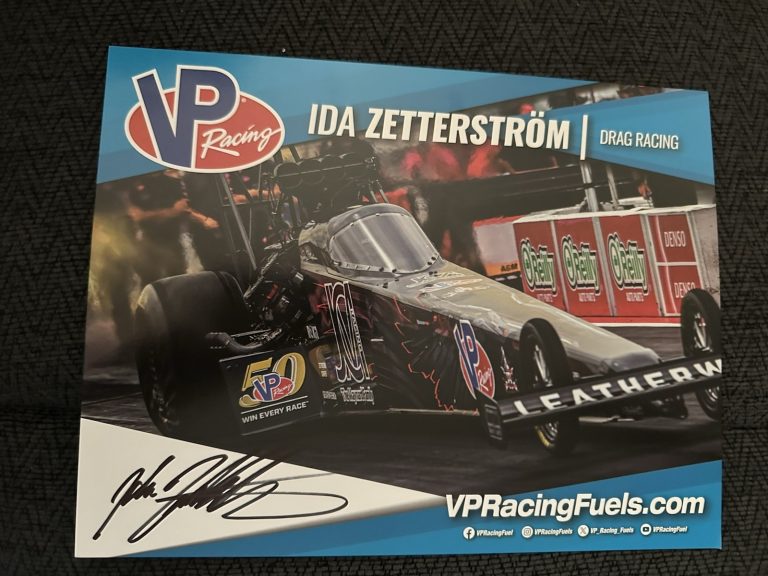 Ida Zetterstrom Signed Promo Hero Card Nhra Drag Racing 2025 Pri Show VP Fuels