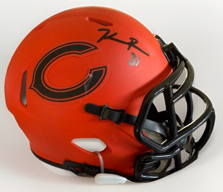 KEVIN BYARD signed (CHICAGO BEARS) Orange mini football helmet JSA WC349614