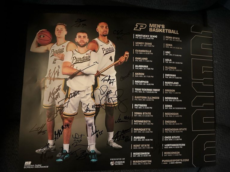 2025-2026 Purdue Mens Basketball Team Signed Poster Matt Painter Braden Smith ++